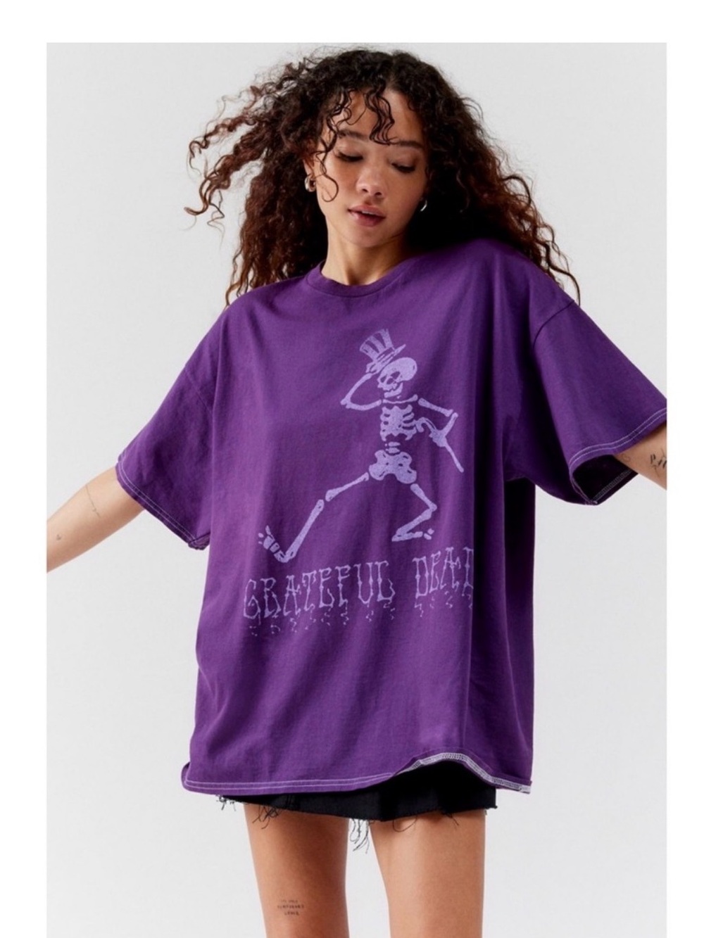 Purple Urban Outfitters Grateful Dead Graphic Skeleton Tee L/XL